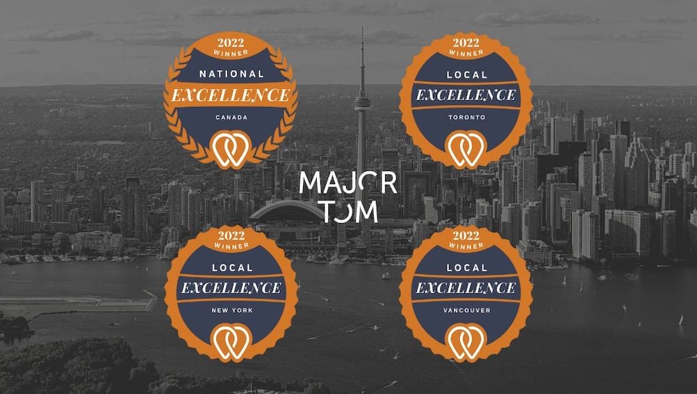 UpCity names Major Tom as the National & Local Excellence Award winner
