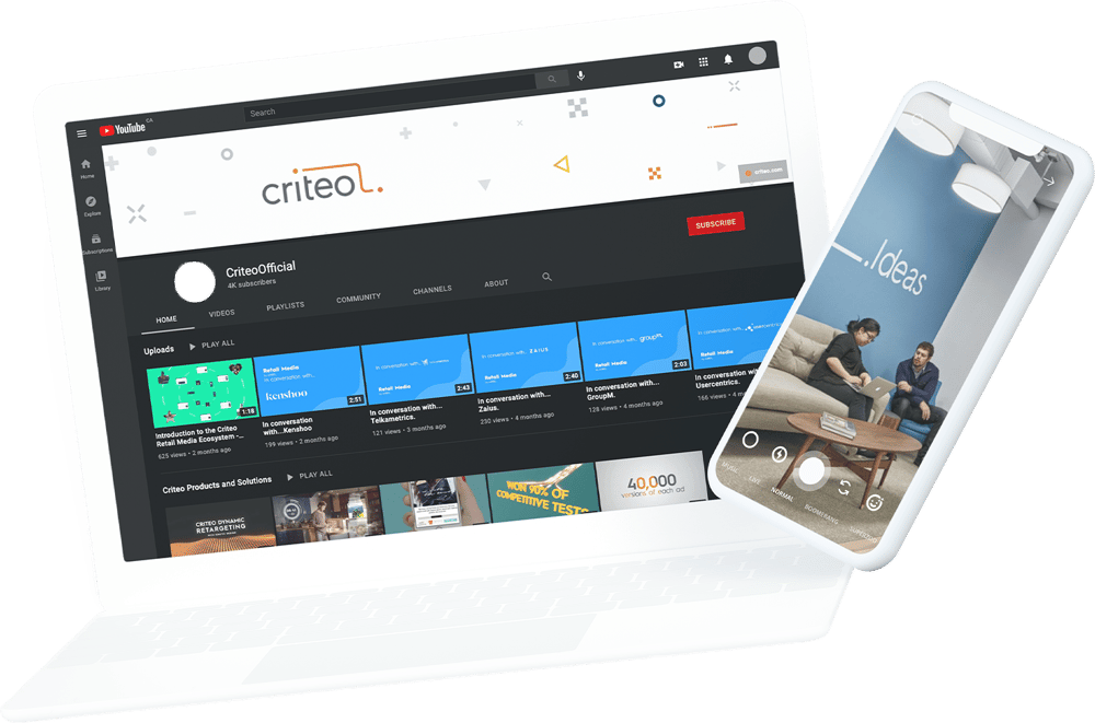Criteo youtube laptop and mobile
